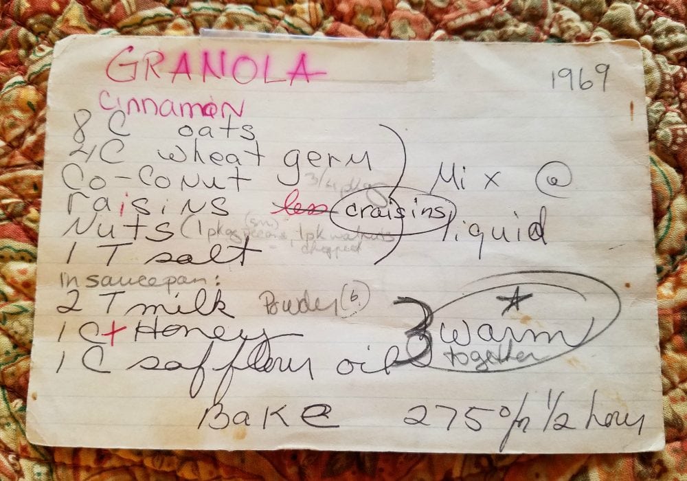 Old granola recipe from 1969!