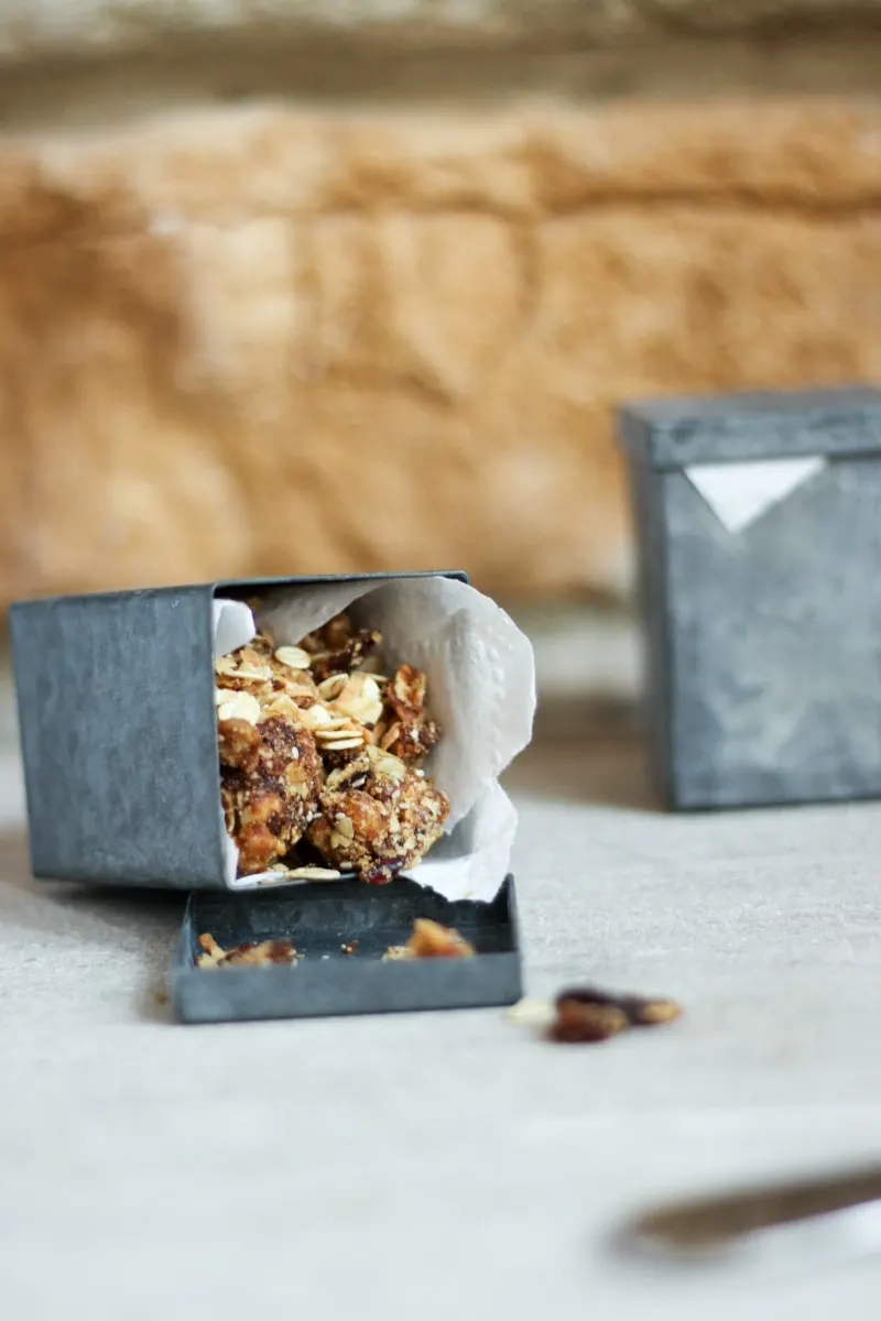 Homemade granola in gift tins