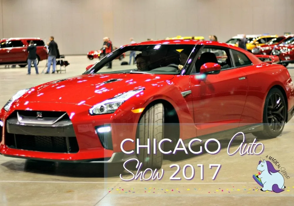 Red car at the auto show.