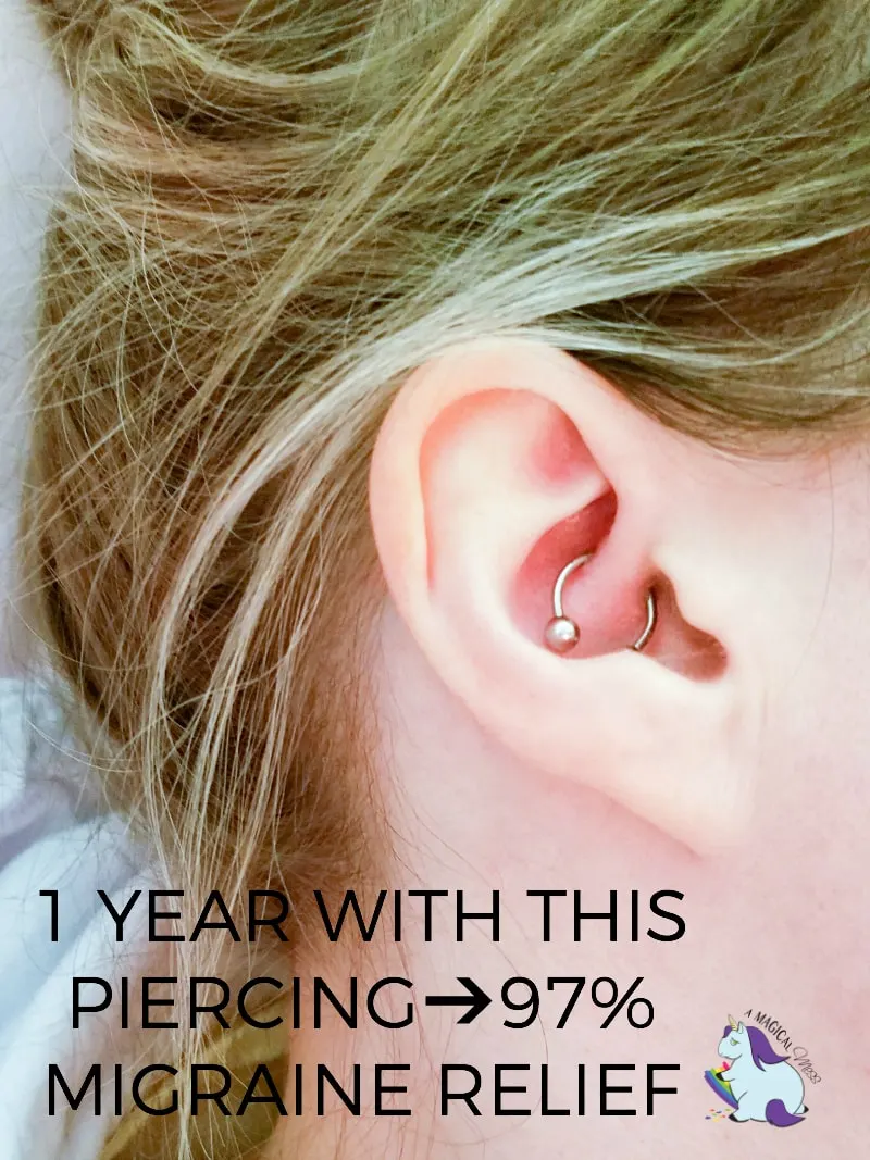 Ear with a daith earring in it. 