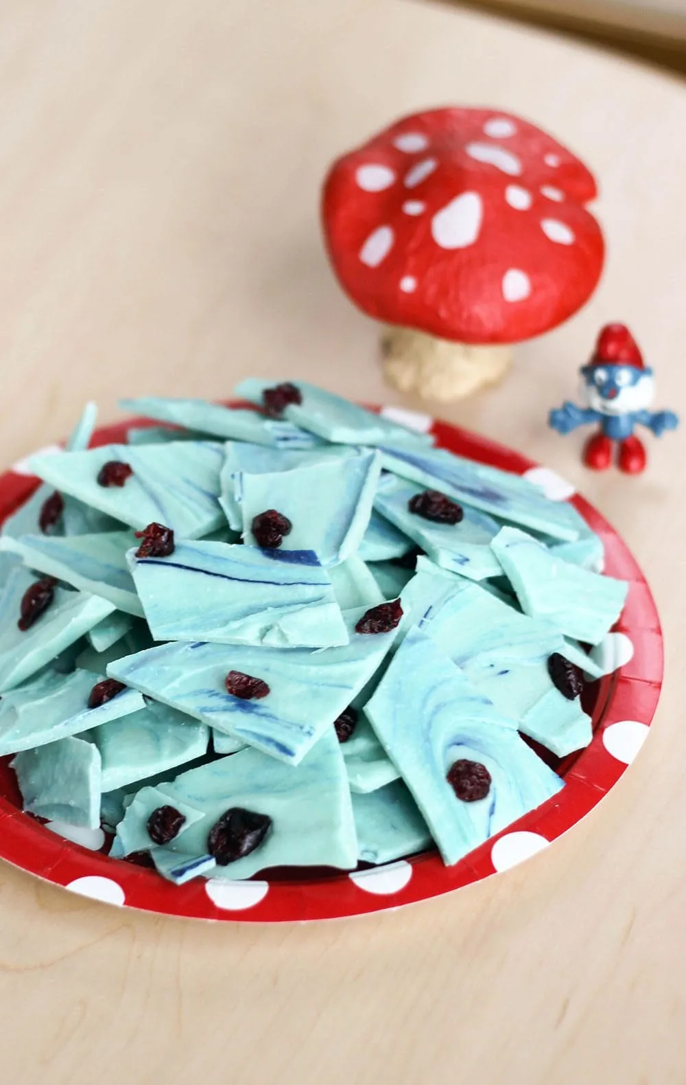 Blue swirled candy bark