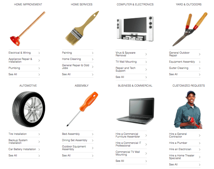 Screenshot of Amazon services. 