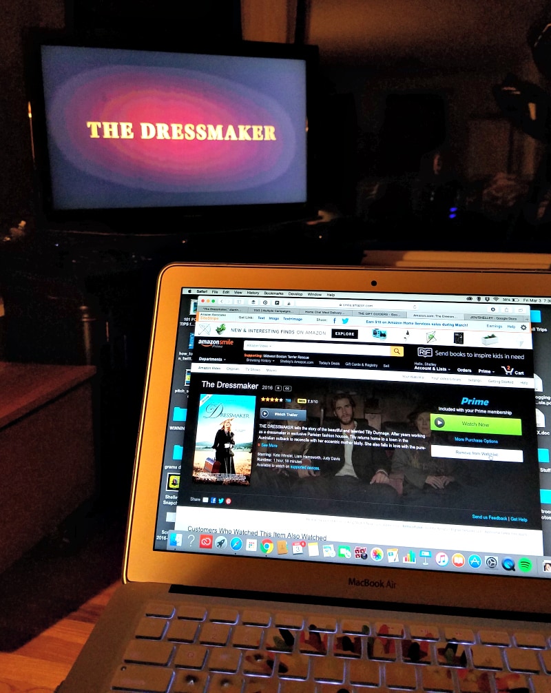 The Dressmaker on Amazon Prime on my laptop. 