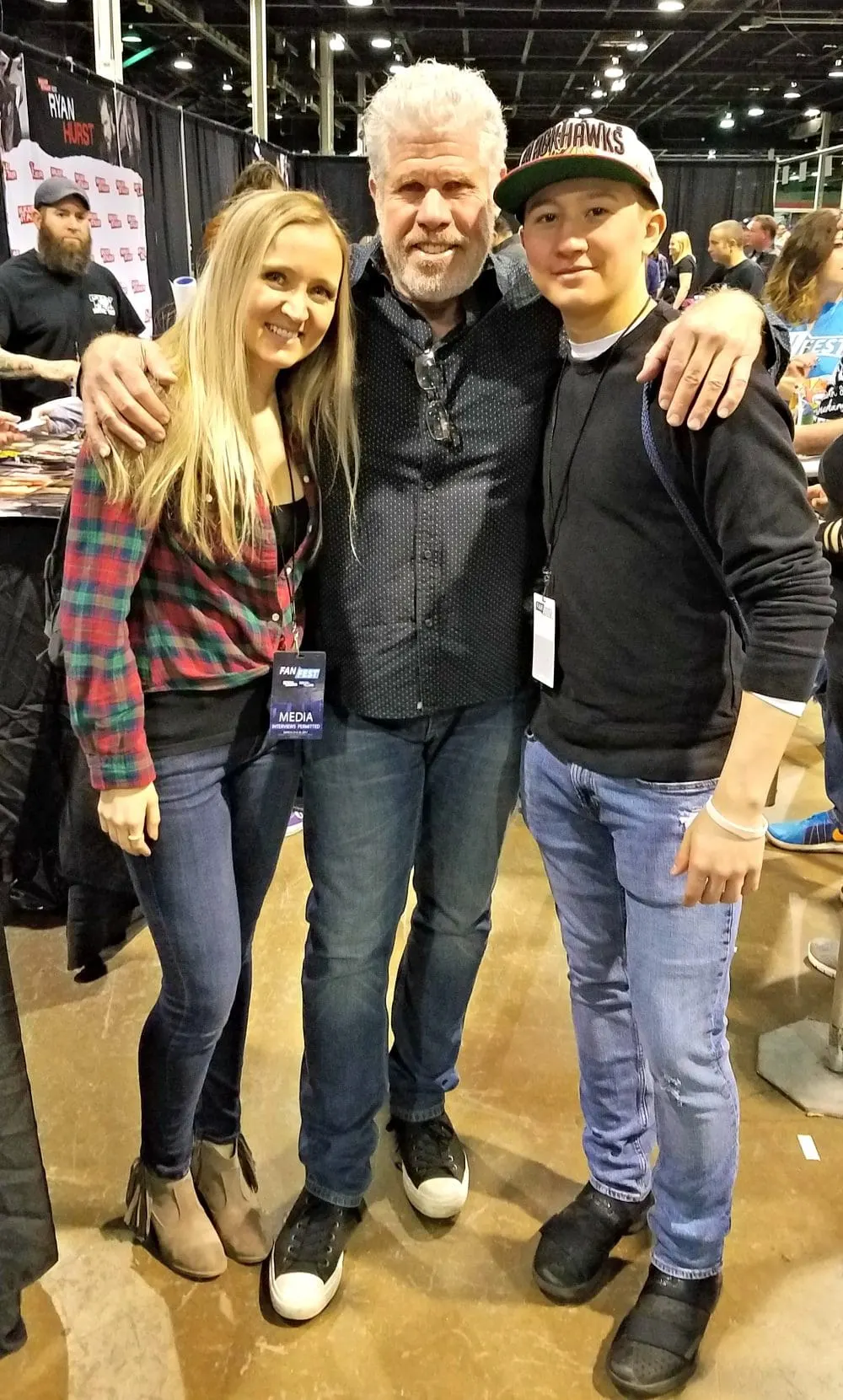 Ron Perlman, Shelley, and Adam at Heroes & Villains + Walker Stalker Con = Fan Fest Chicago 2017.