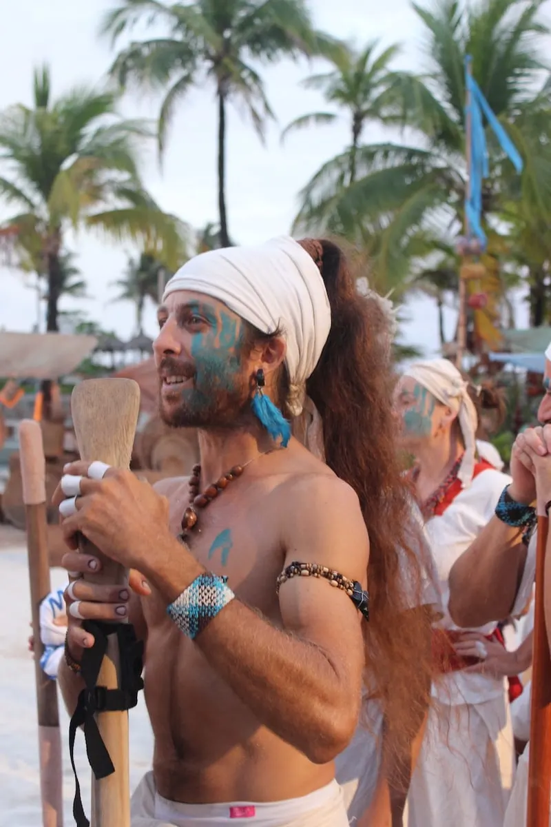 Man celebrating during the The Sacred Mayan Journey.