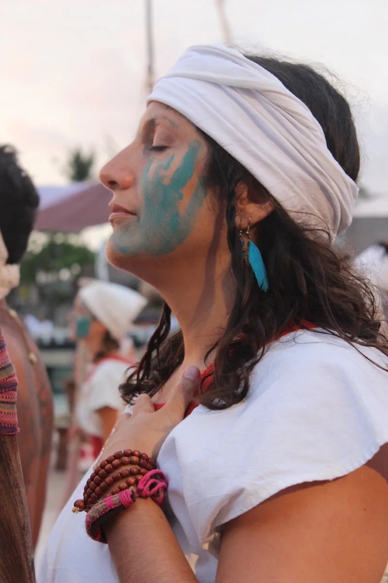 A woman during The Sacred Mayan Journey.