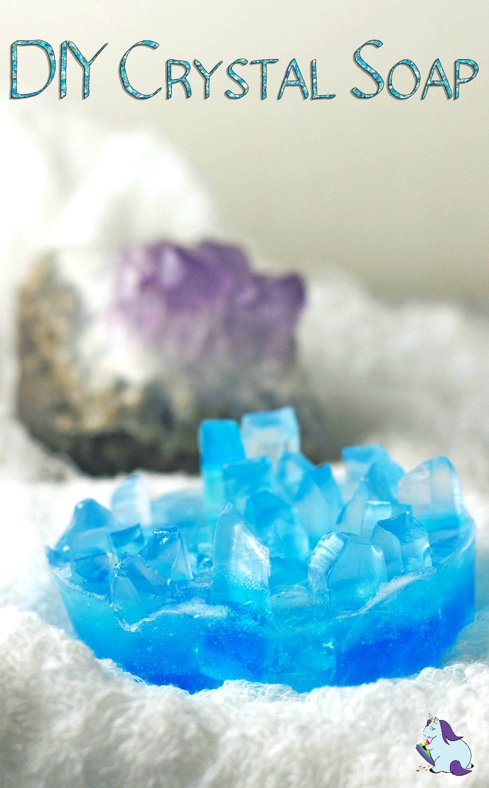 Blue gemstone soap.