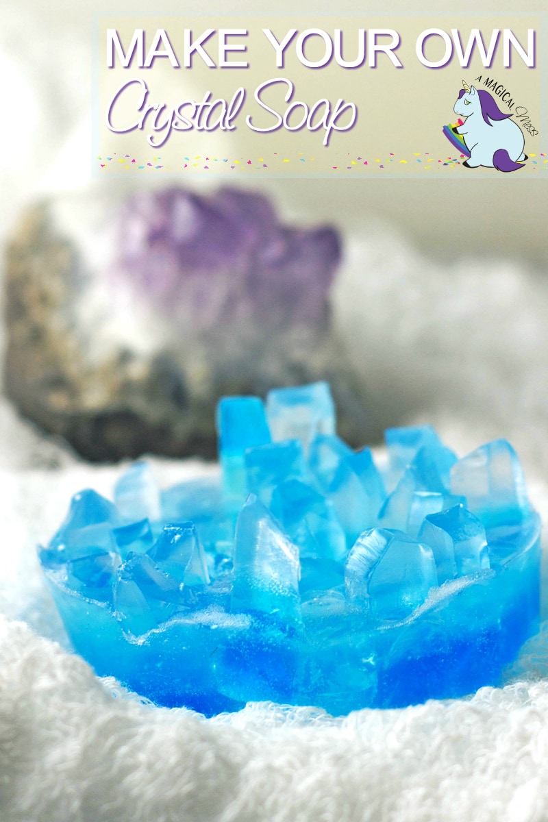 Crystal soap with an stone in the background