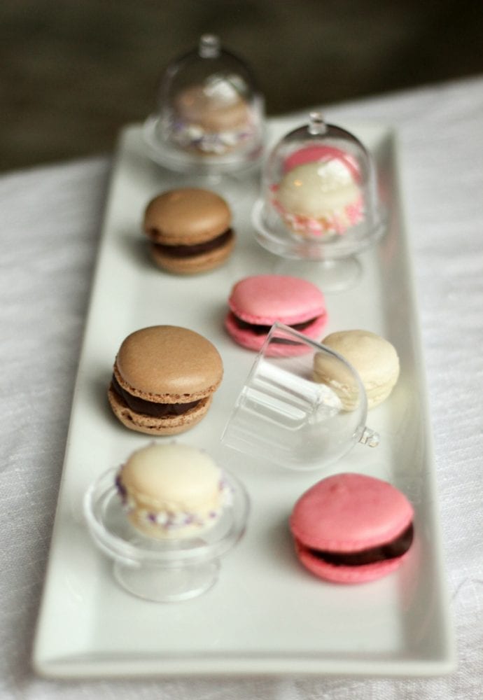 Cute Mini French Macarons on Tiny Cake Stands | Gluten-Free