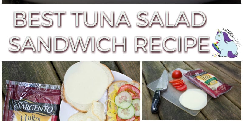 Collage of making the best tuna salad sandwich