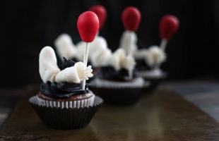 Creepy Clown Cupcakes Inspired by the IT Movie