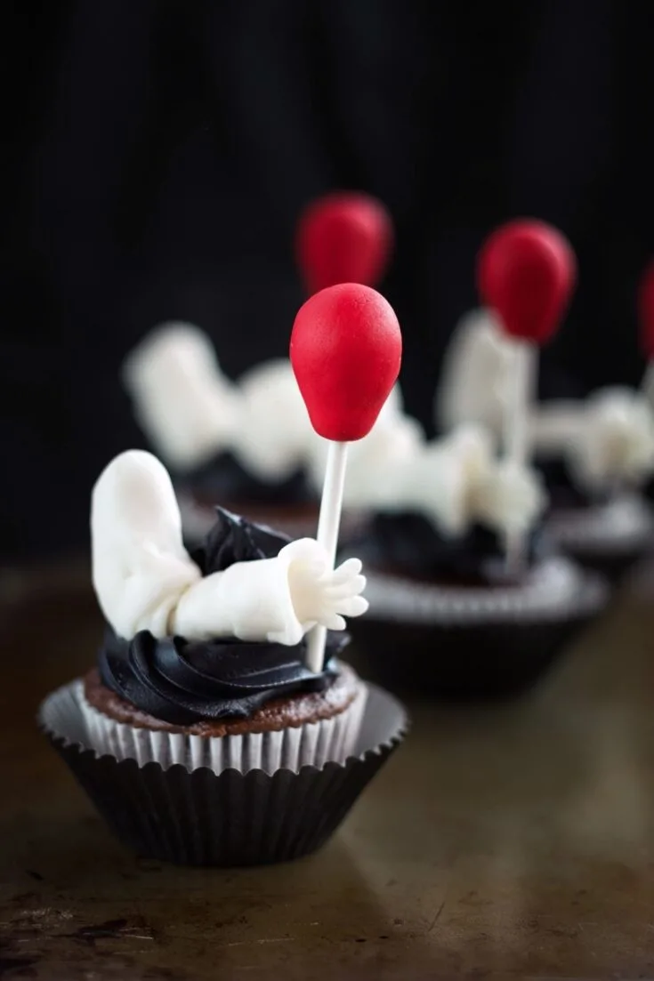 Creepy Clown Cupcakes Inspired by the IT Movie