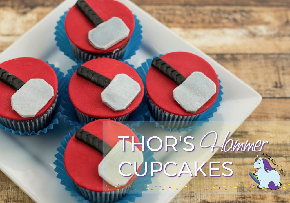 Cupcakes with Thor's hammer on them. 
