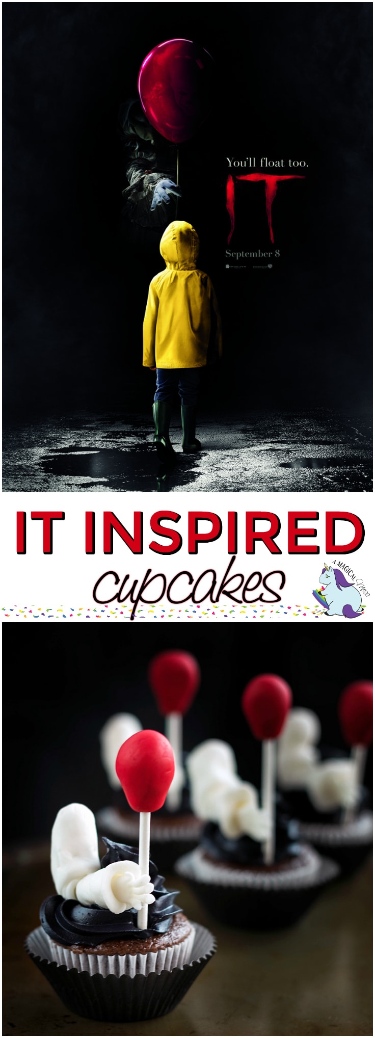 Creepy Clown Cupcakes Inspired by the IT Movie