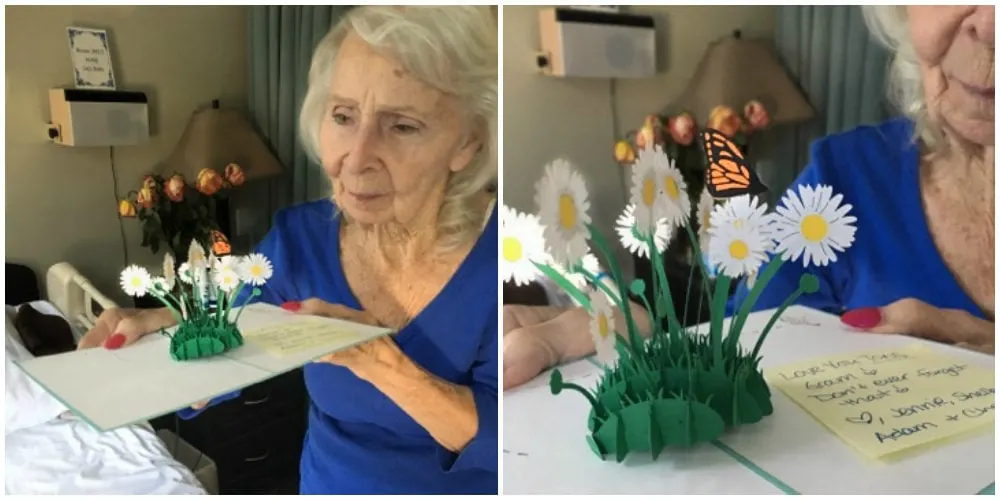 Gram opening her pop up card.