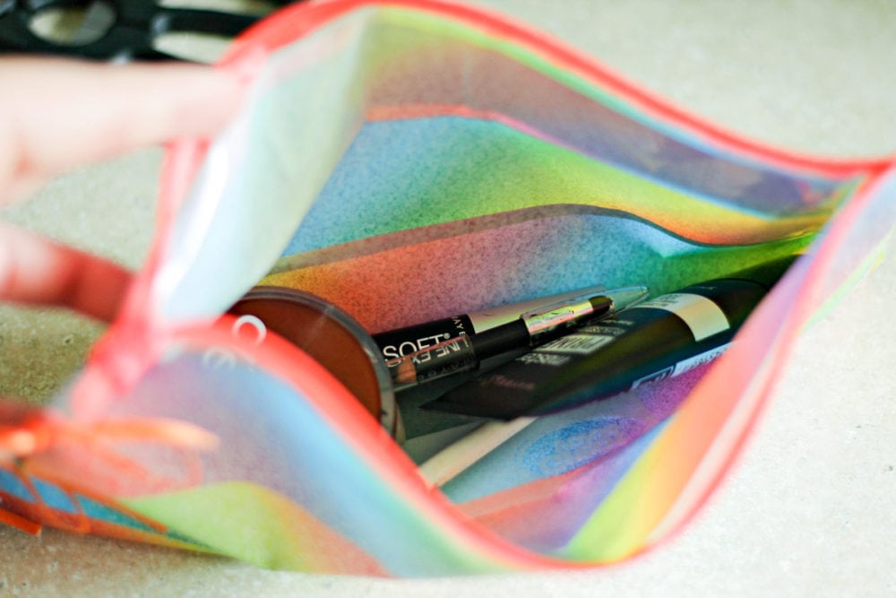 Makeup in a bag. 