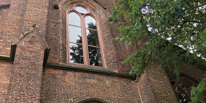 The church at Edgar Allan Poe's gravesite.