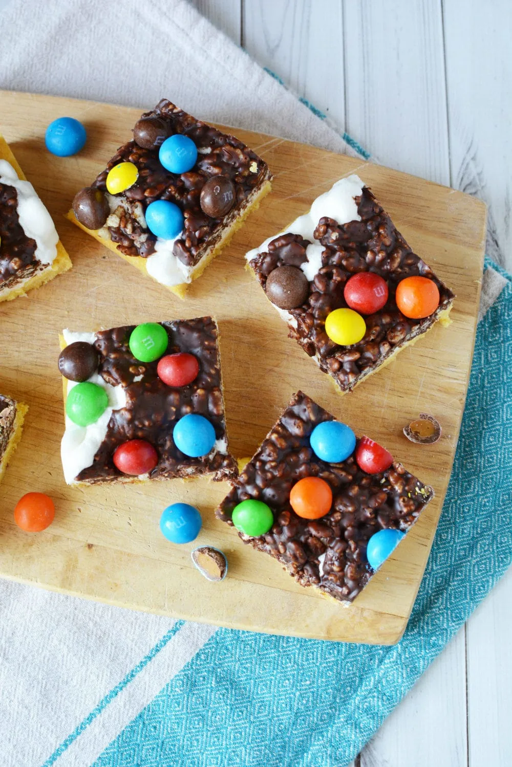 Caramel Cookie Bars on a cutting board.