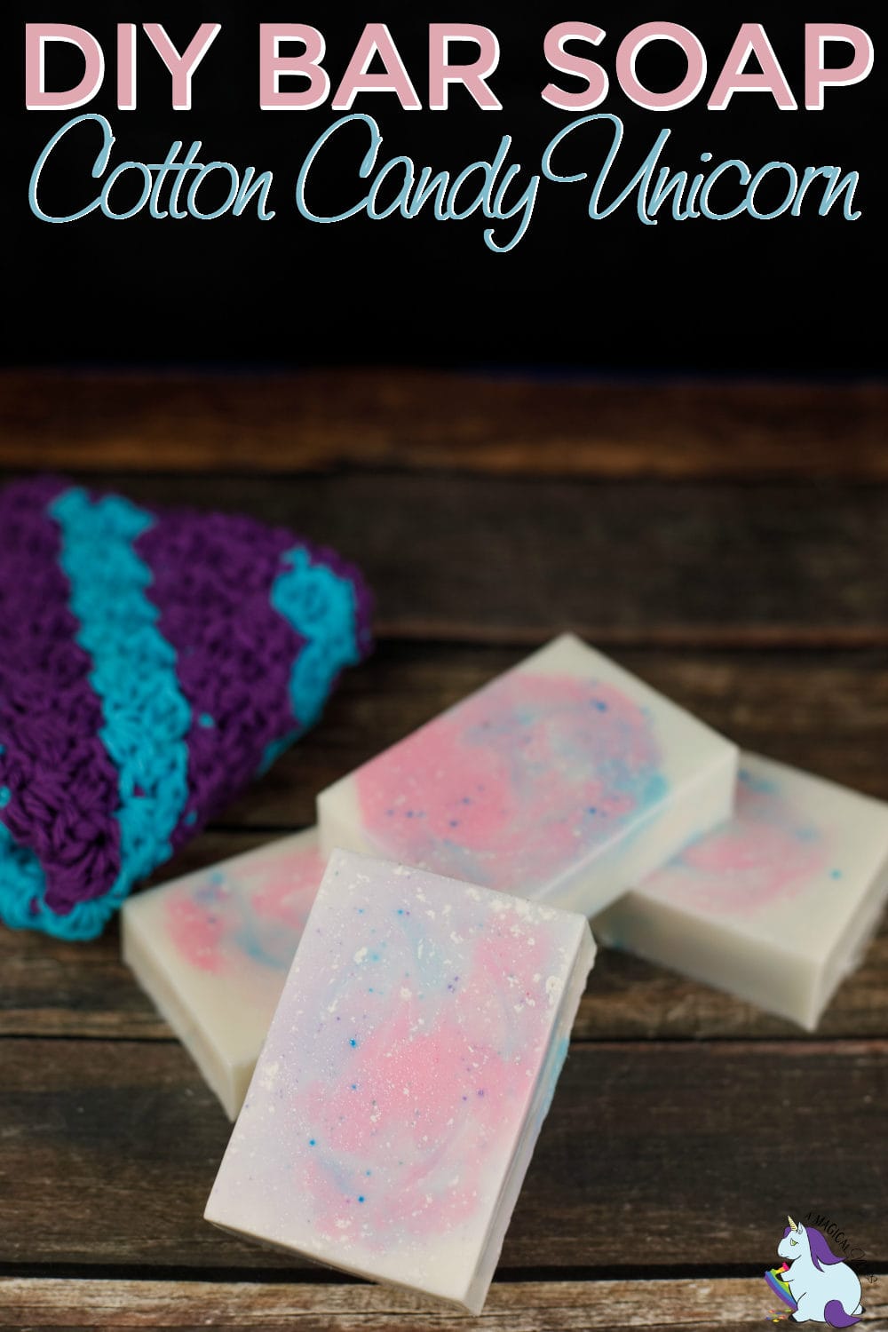 How to Make Homemade Bar Soap - Cotton Candy Unicorn