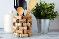 Wine Cork Craft Ideas - DIY Kitchen Utensil Holder