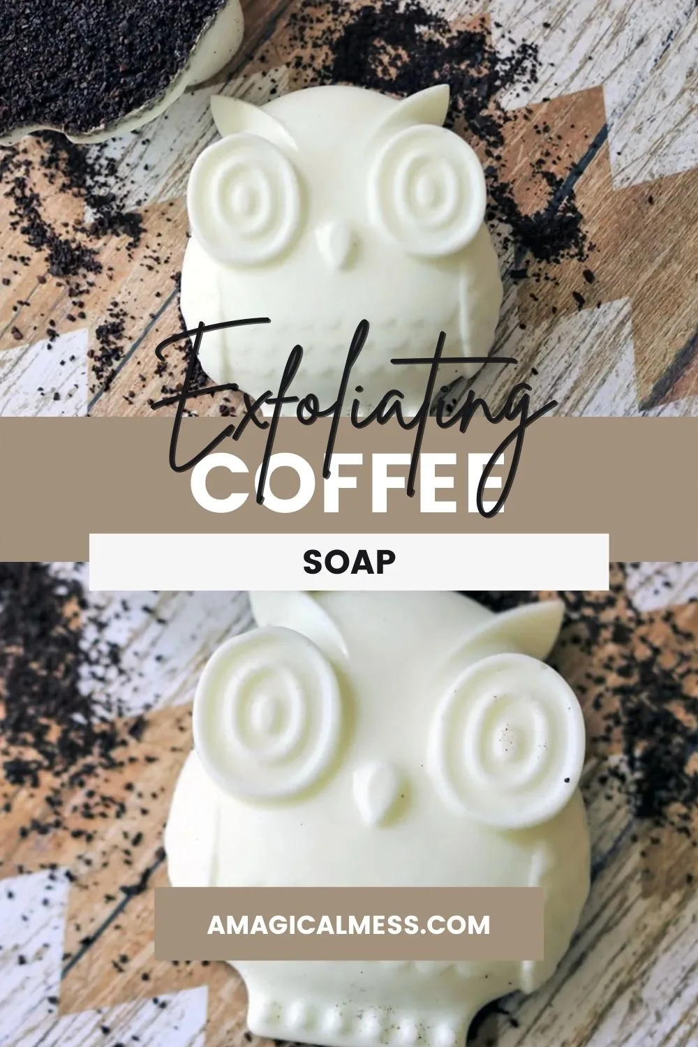 Owl shaped coffee soap.