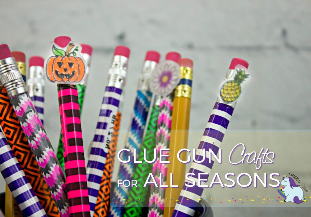 Pencils with little glue gun crafts on the ends. 