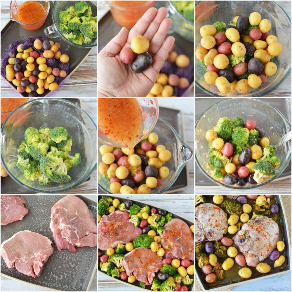 Sheet Pan Pork Chops Recipe in process pics.