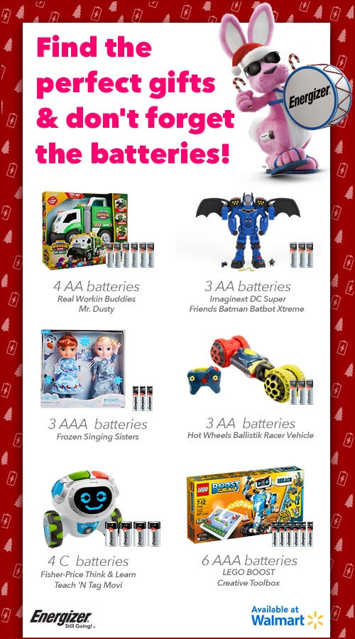 Energizer Holiday - lots of toys require batteries!