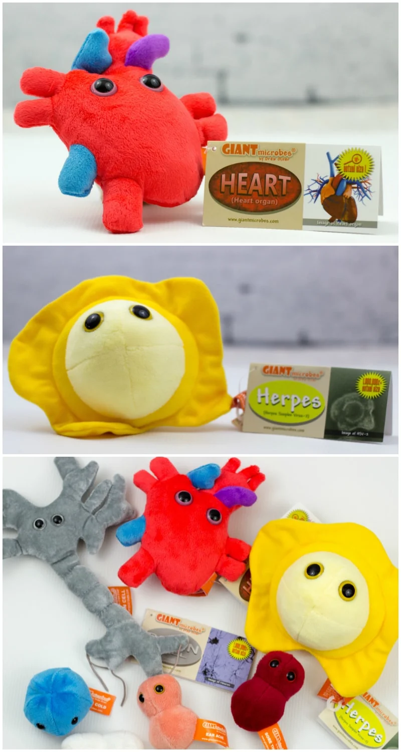 Giant Microbes germ stuffed animals.