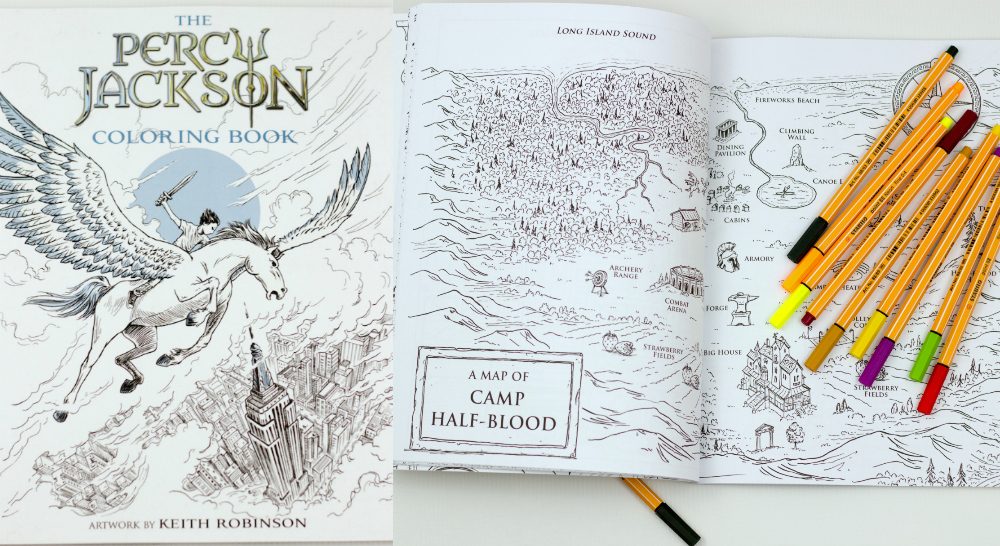 Percy Jackson Coloring Book and Stabilo pens. 