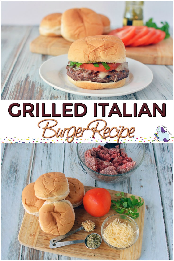 Grilled Italian Burger to add to your Tasty Burger Recipes | A Magical Mess