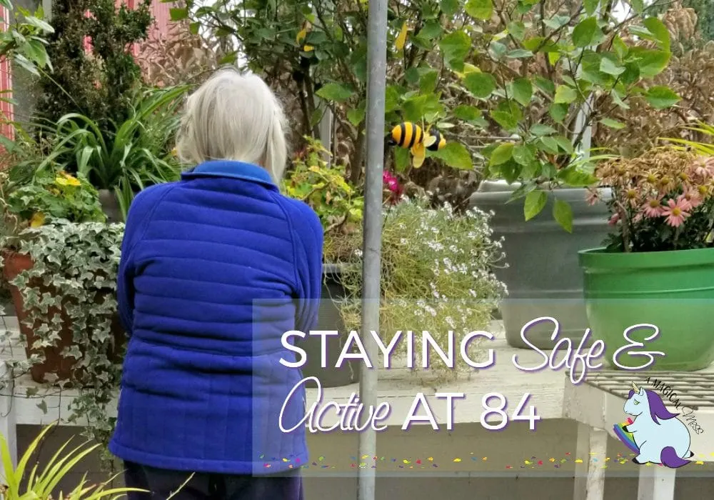 Our gram in her greenhouse. 