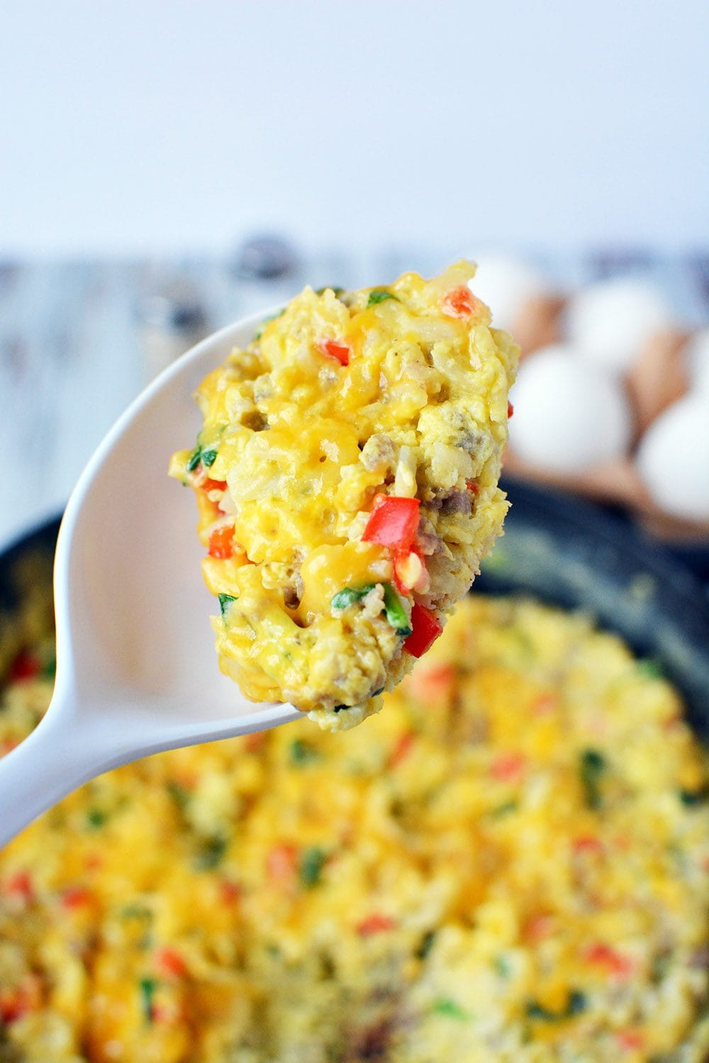 Breakfast Scramble with eggs and veggies Recipe