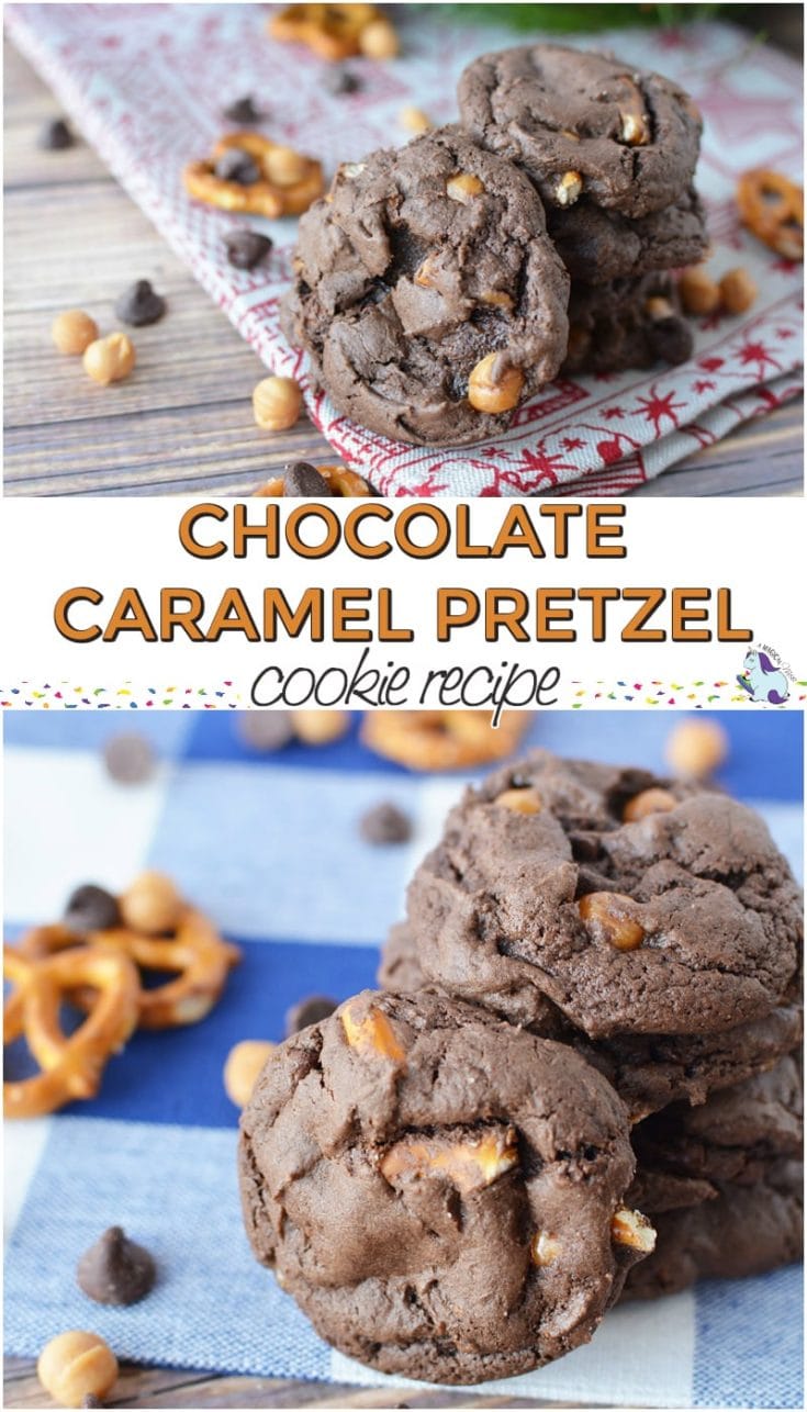 Delicious Chocolate Caramel Pretzel Cookies Recipe | A Magical Mess