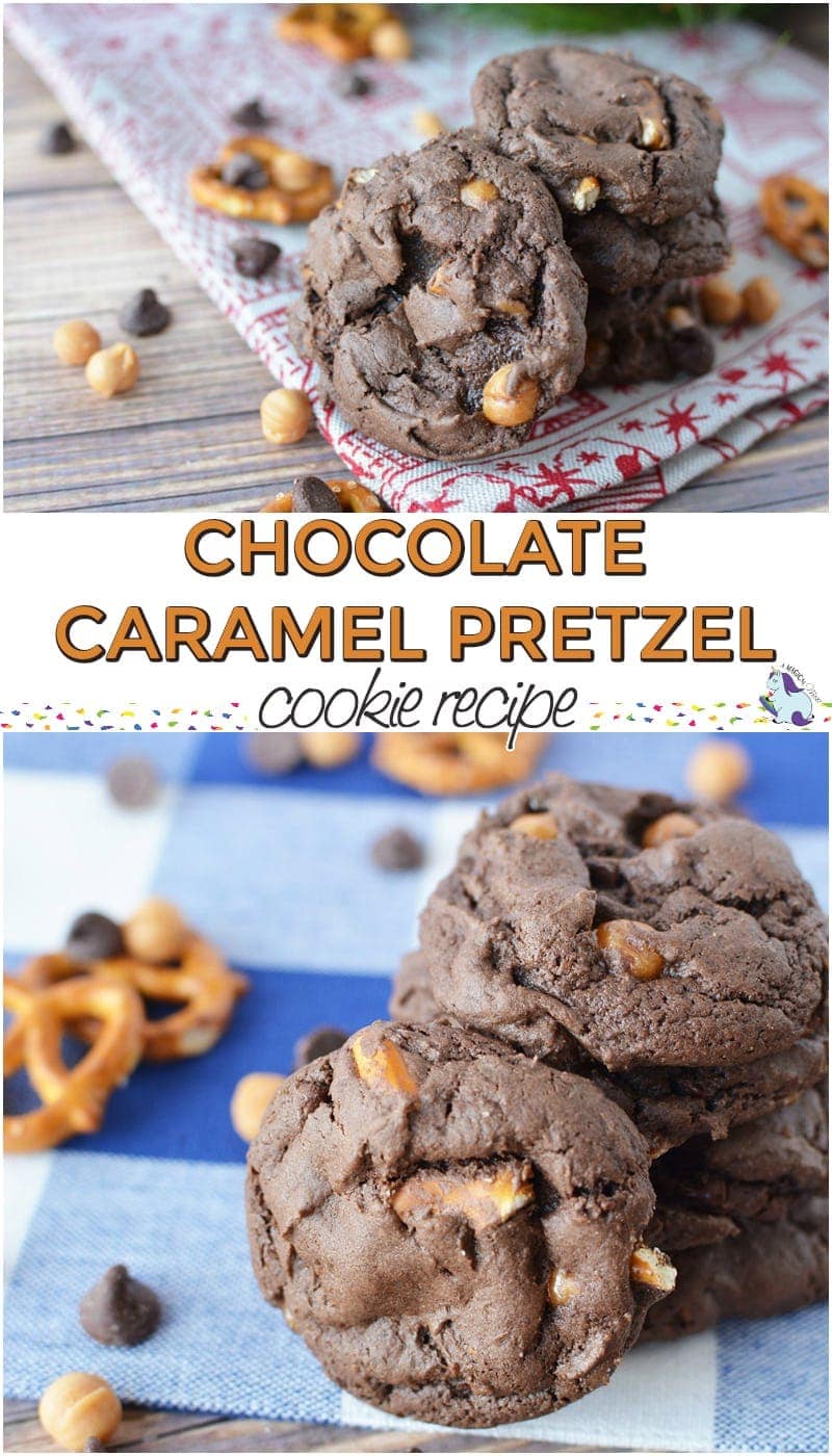 Delicious Chocolate Caramel Pretzel Cookies Recipe | A Magical Mess