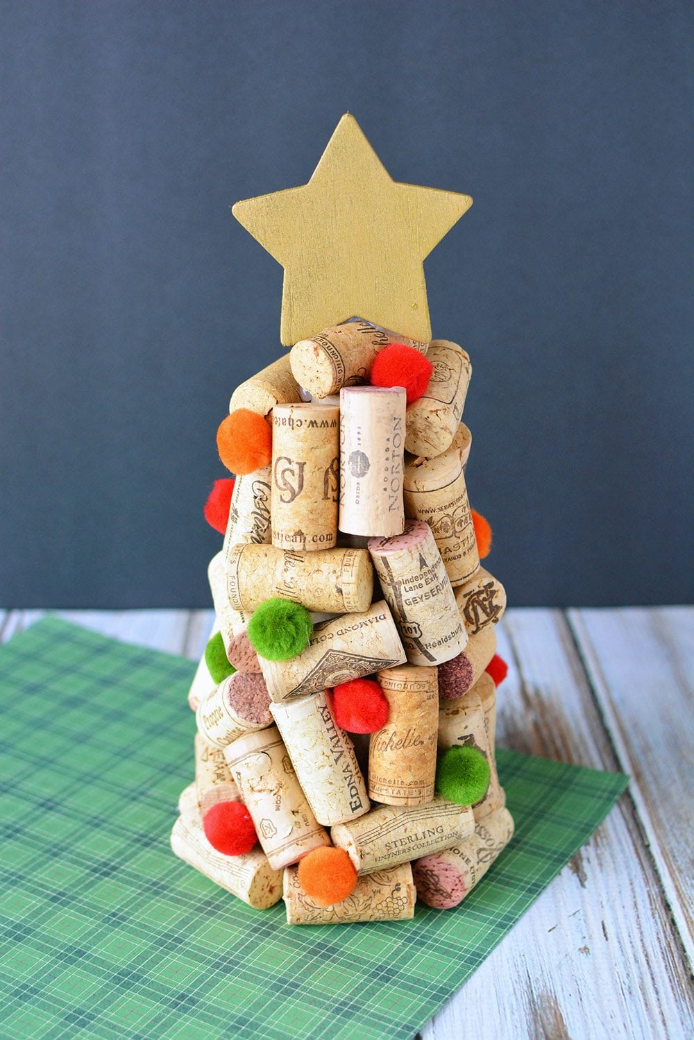 Christmas Tree made out of wine corks.