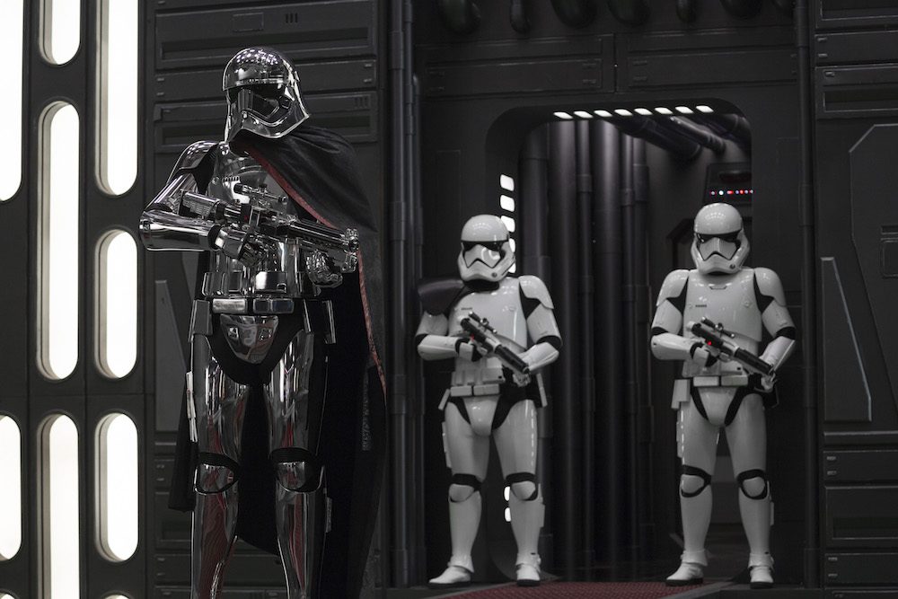 Star Wars: The Last Jedi. Captain Phasma (Gwendoline Christie) and Stormtroopers. Photo: David James. ©2017 Lucasfilm Ltd. All Rights Reserved.