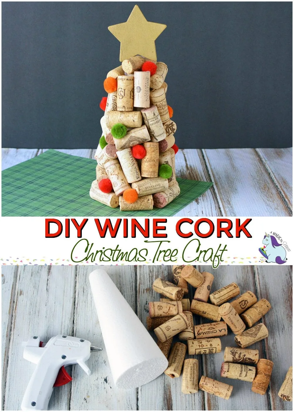 DIY Wine Cork Christmas Trees Craft
