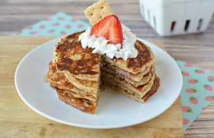 Best Tasting Protein Pancakes - Strawberry Cheesecake