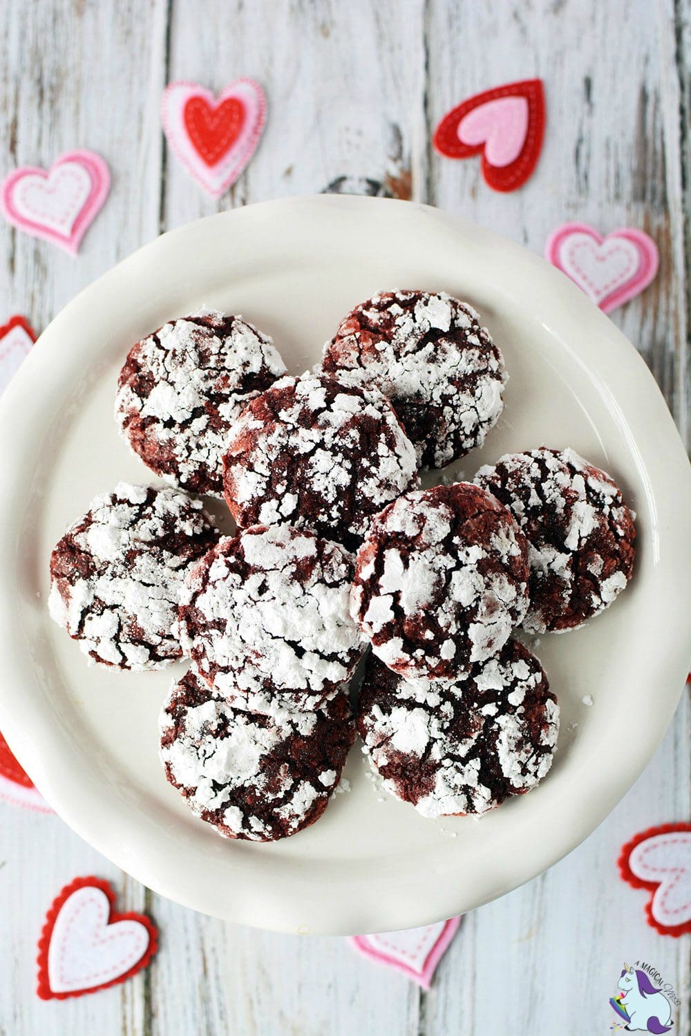 Red velvet crinkle cookies that only take 4 ingredients to make