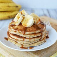 Caramel Banana Protein Pancakes Recipe