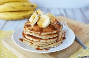 Caramel Banana Protein Pancakes Recipe