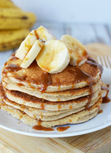 Caramel Banana Protein Pancakes Recipe