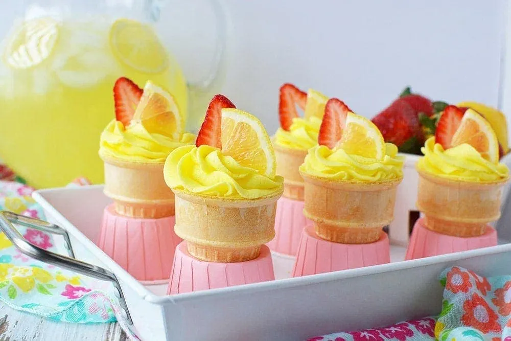 Strawberry Lemonade Cupcakes in a Cone Recipe 16