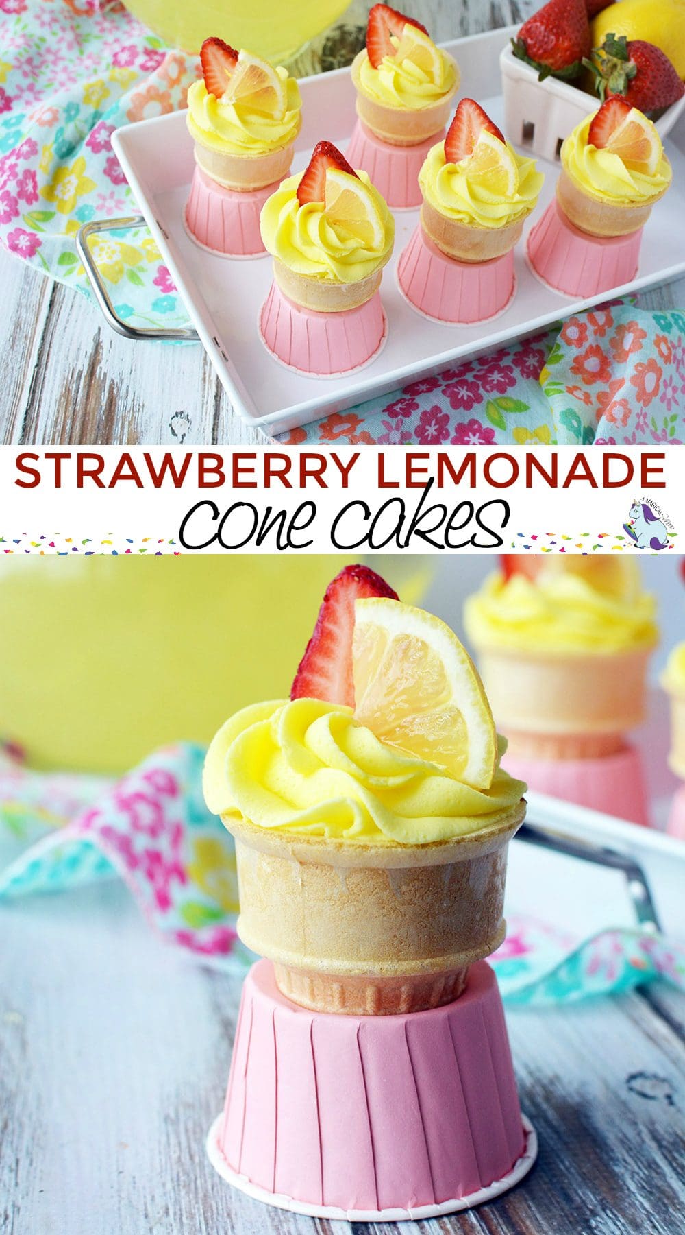 Strawberry Lemonade Cupcakes in a Cone Recipe