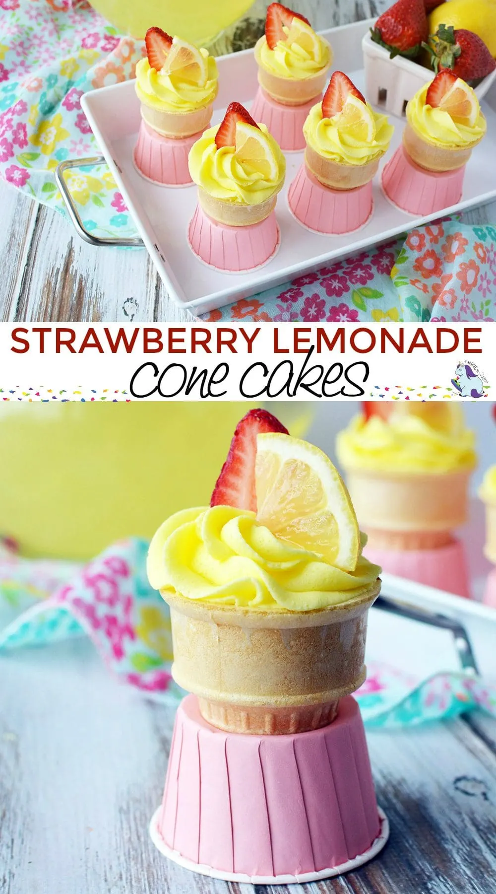 Strawberry Lemonade Cupcakes in a Cone Recipe