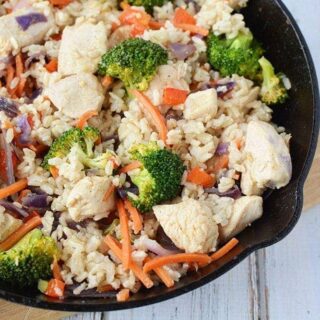 Ginger Chicken Recipe with Veggies and Rice