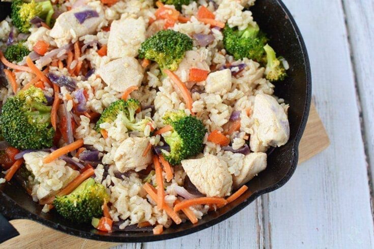 Ginger Chicken Recipe with Veggies and Rice