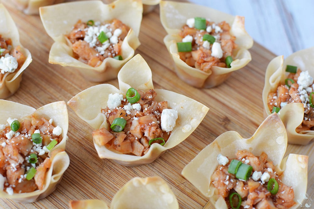 Easy BBQ Chicken Wonton Cups Recipe | Fun Game Day Appetizer