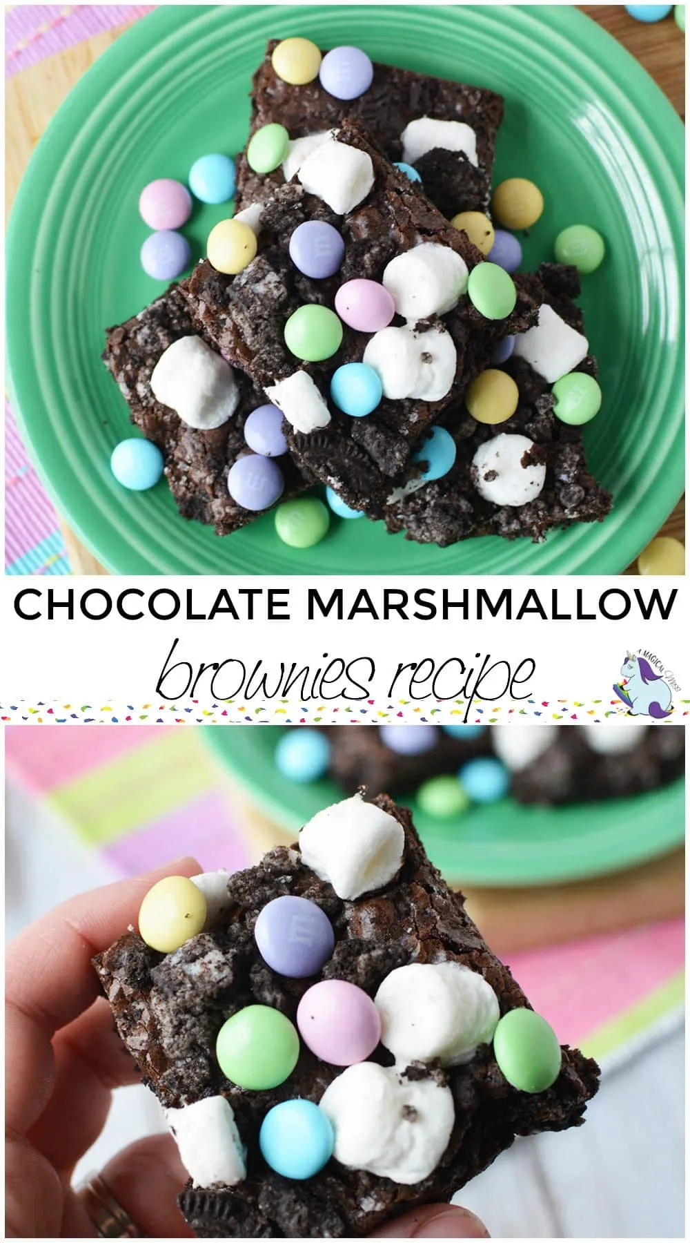 chocolate marshmallow brownies recipe in process